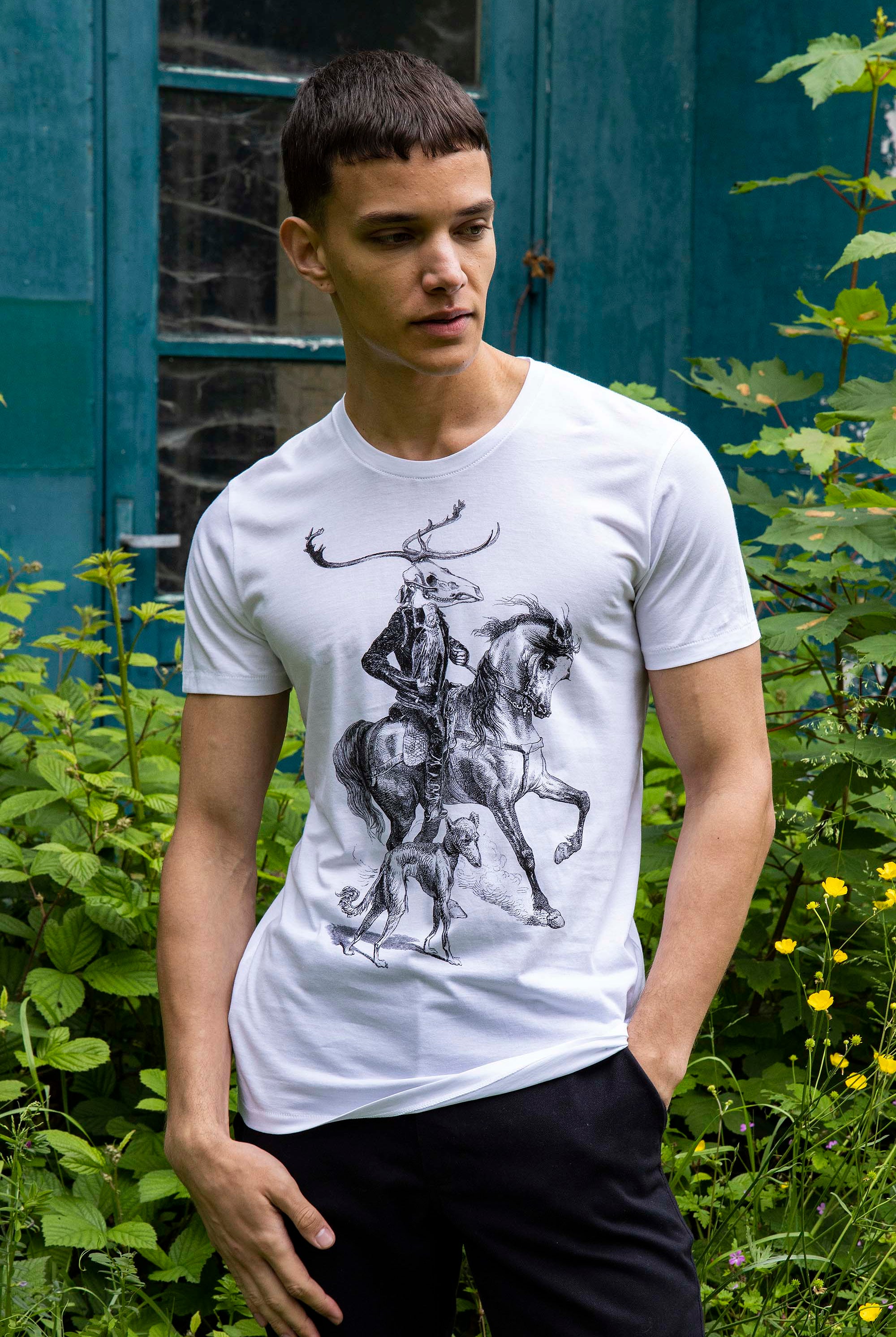 T-Shirt Querido El Mensajero Blanc t-shirts pour homme unis ou imprimés en coton agréable à porter
