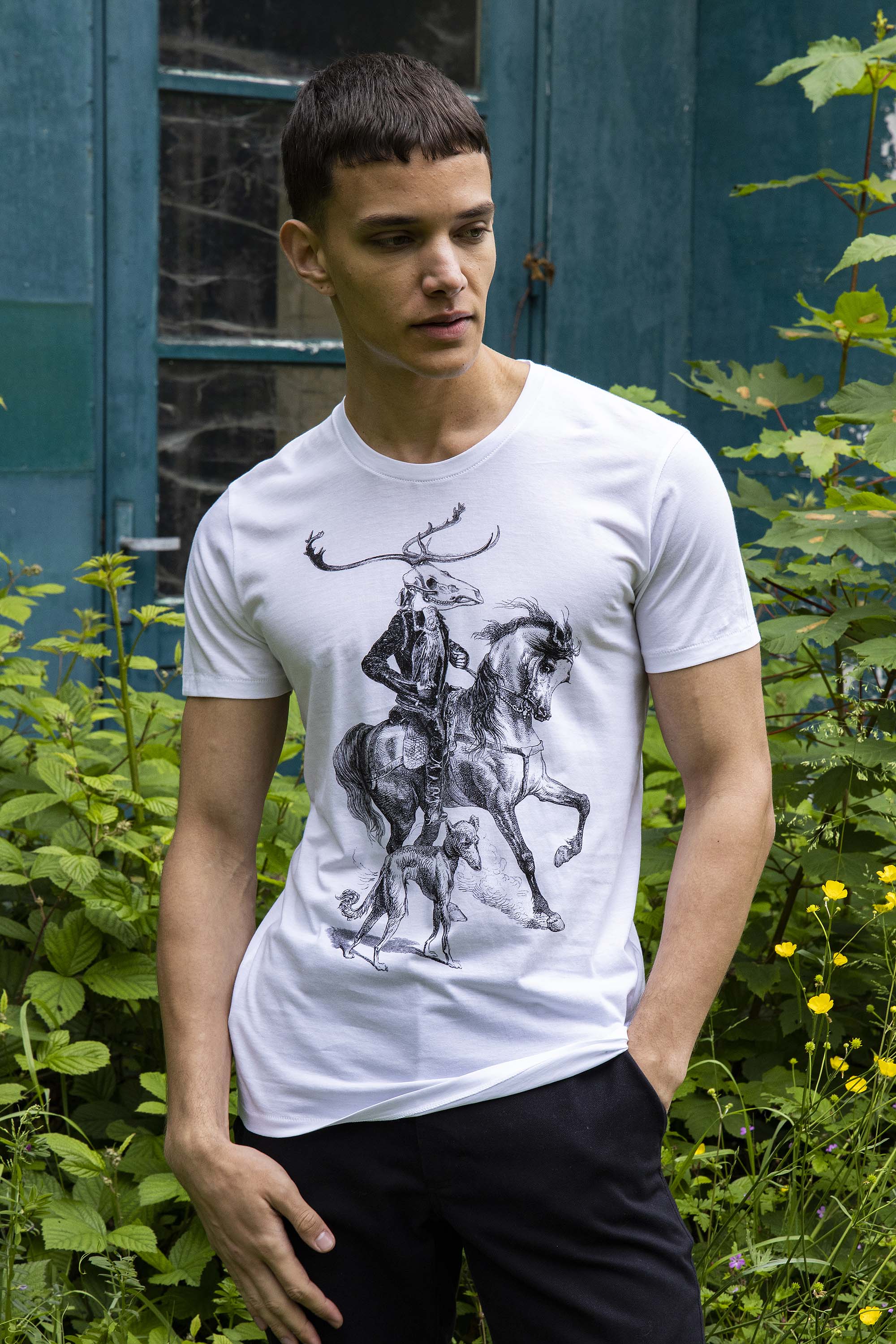 T-Shirt Querido El Mensajero Blanc t-shirts pour homme unis ou imprimés en coton agréable à porter
