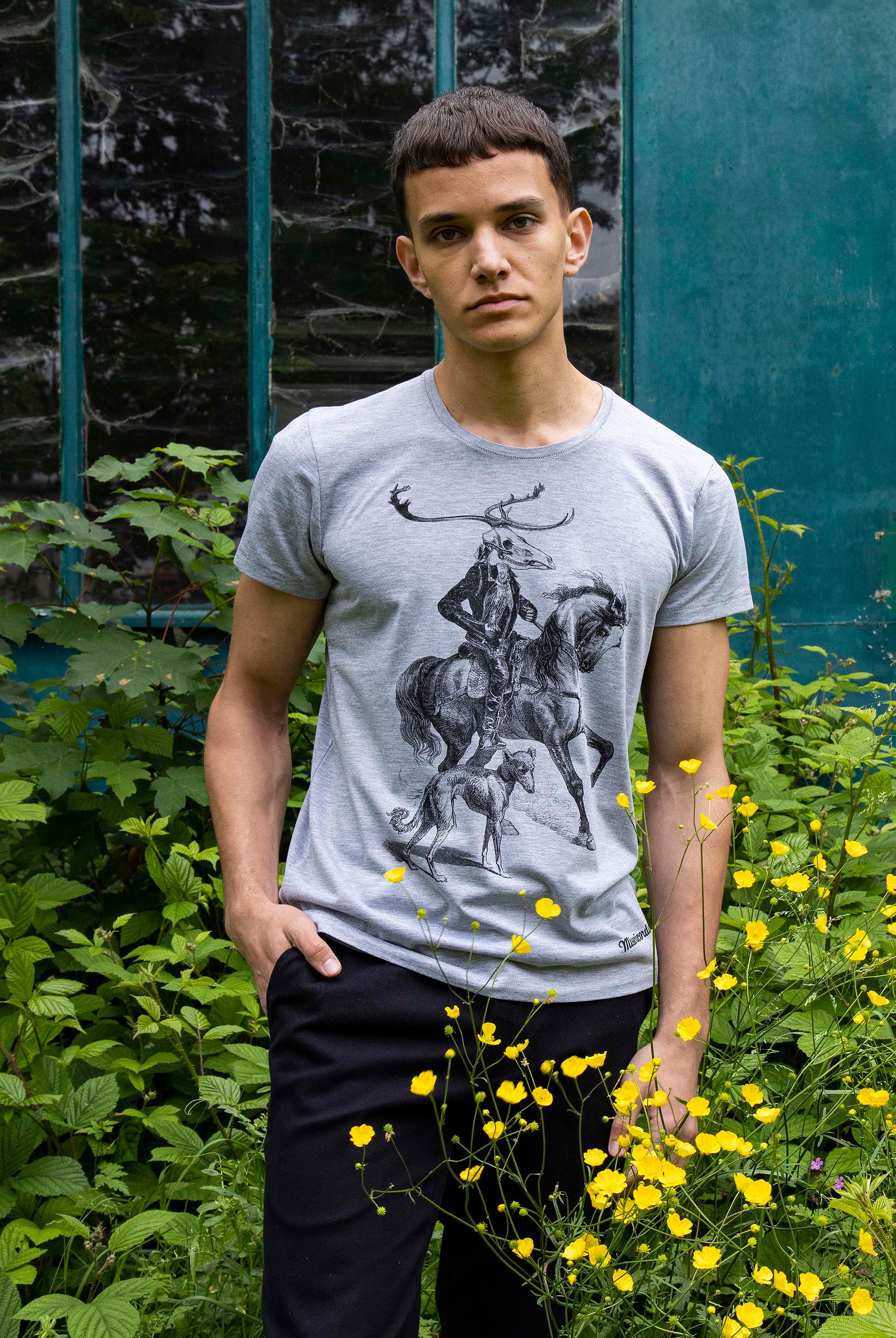 Tee-Shirt Querido El Mensajero Gris t-shirts pour homme simples, polyvalents pour toutes les occasions