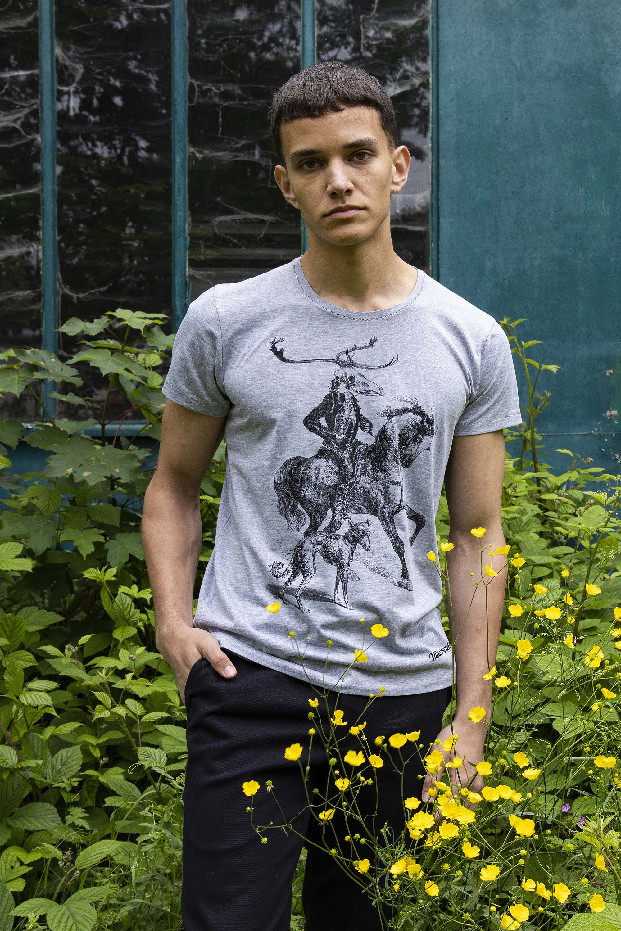 Tee-Shirt Querido El Mensajero Gris t-shirts pour homme simples, polyvalents pour toutes les occasions