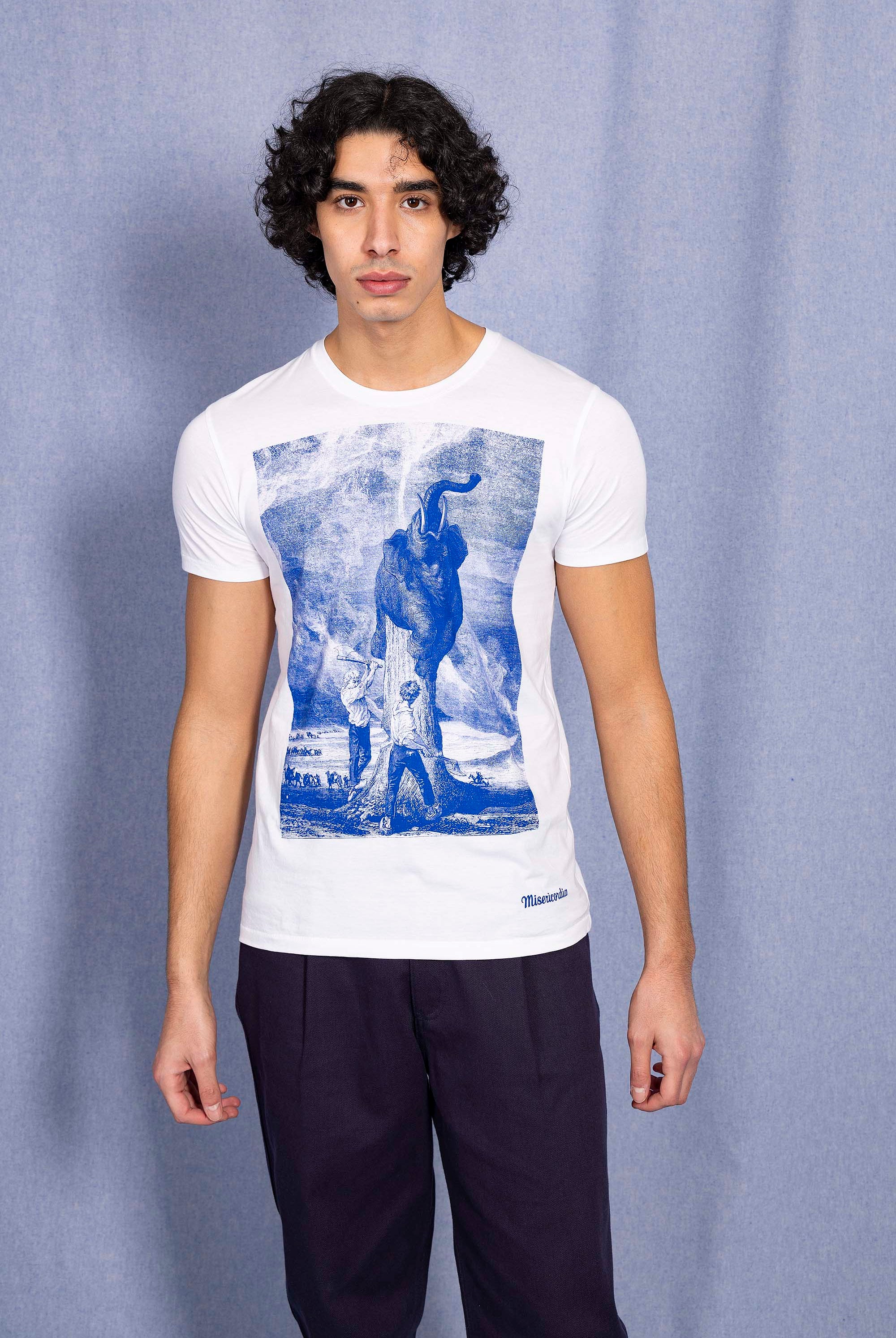T-Shirt Querido Elefante Blanc t-shirts pour homme unis ou imprimés en coton agréable à porter