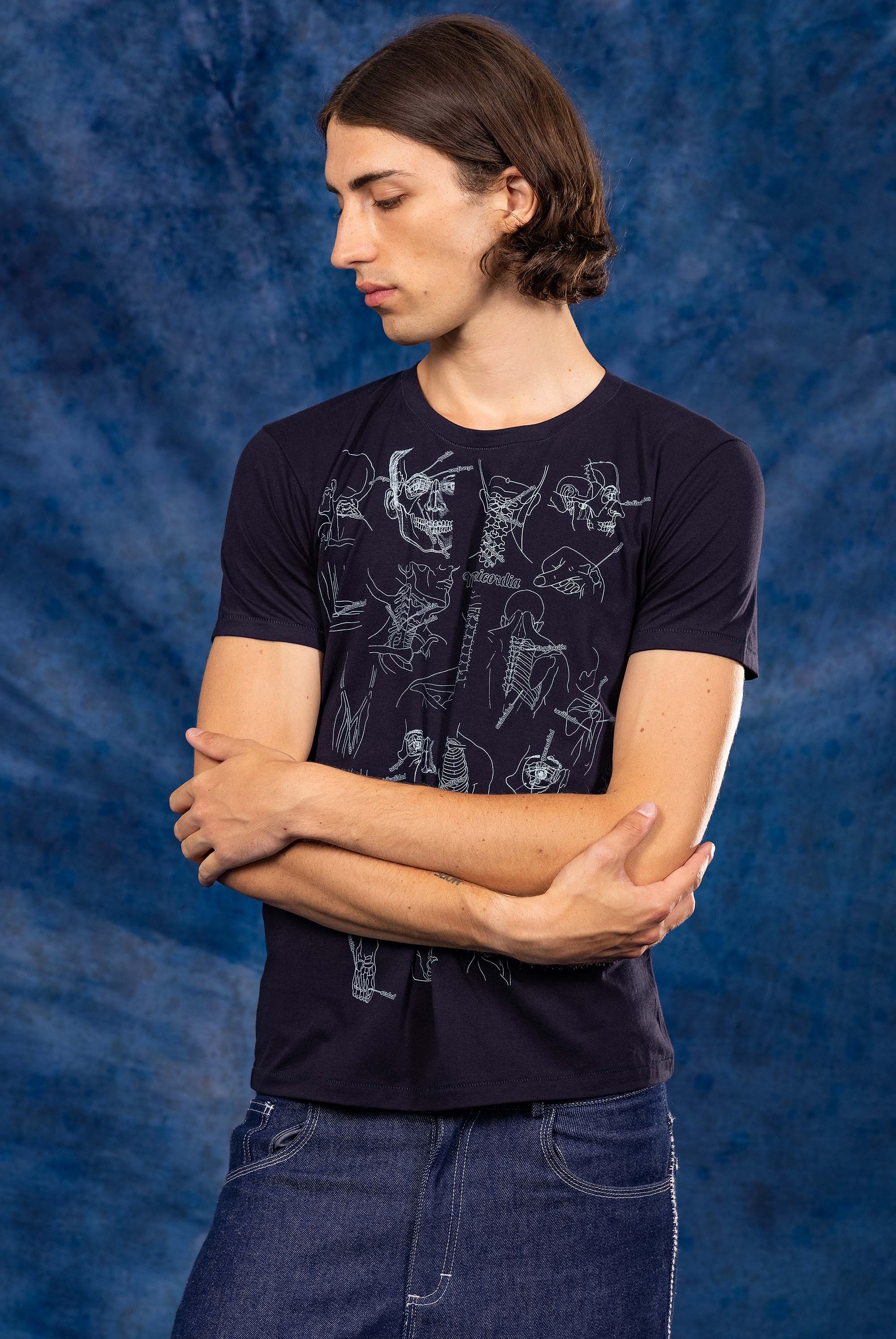 T-Shirt Querido Infiltracion Bleu marine t-shirts pour homme unis ou imprimés en coton agréable à porter