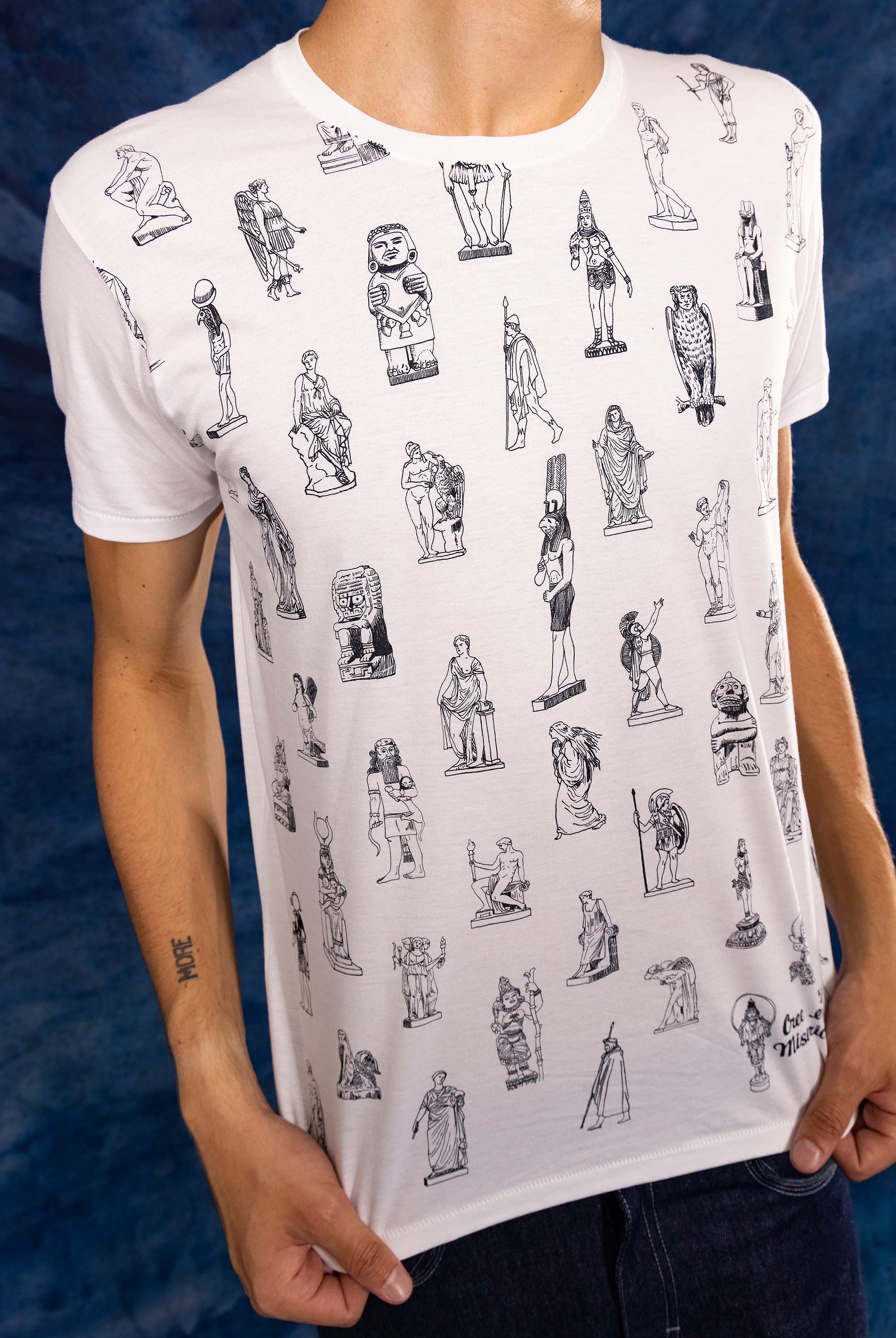 T-Shirt Querido Mitologia Blanc t-shirts pour homme unis ou imprimés en coton agréable à porter