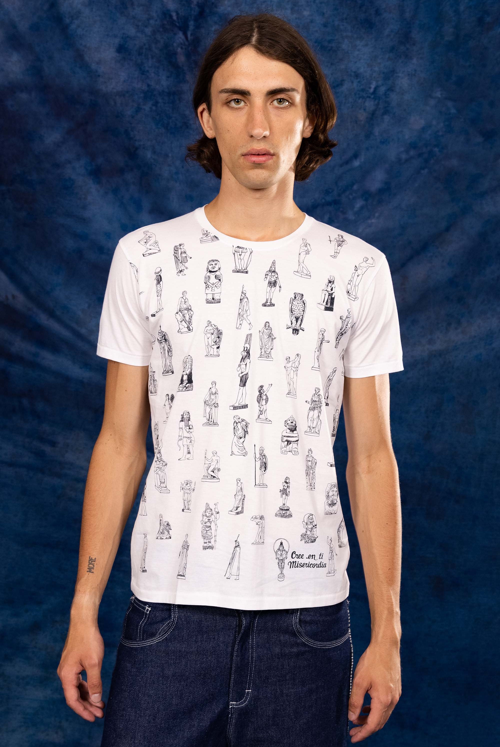 T-Shirt Querido Mitologia Blanc jouer la carte de l'originalité avec les t-shirts à message Misericordia