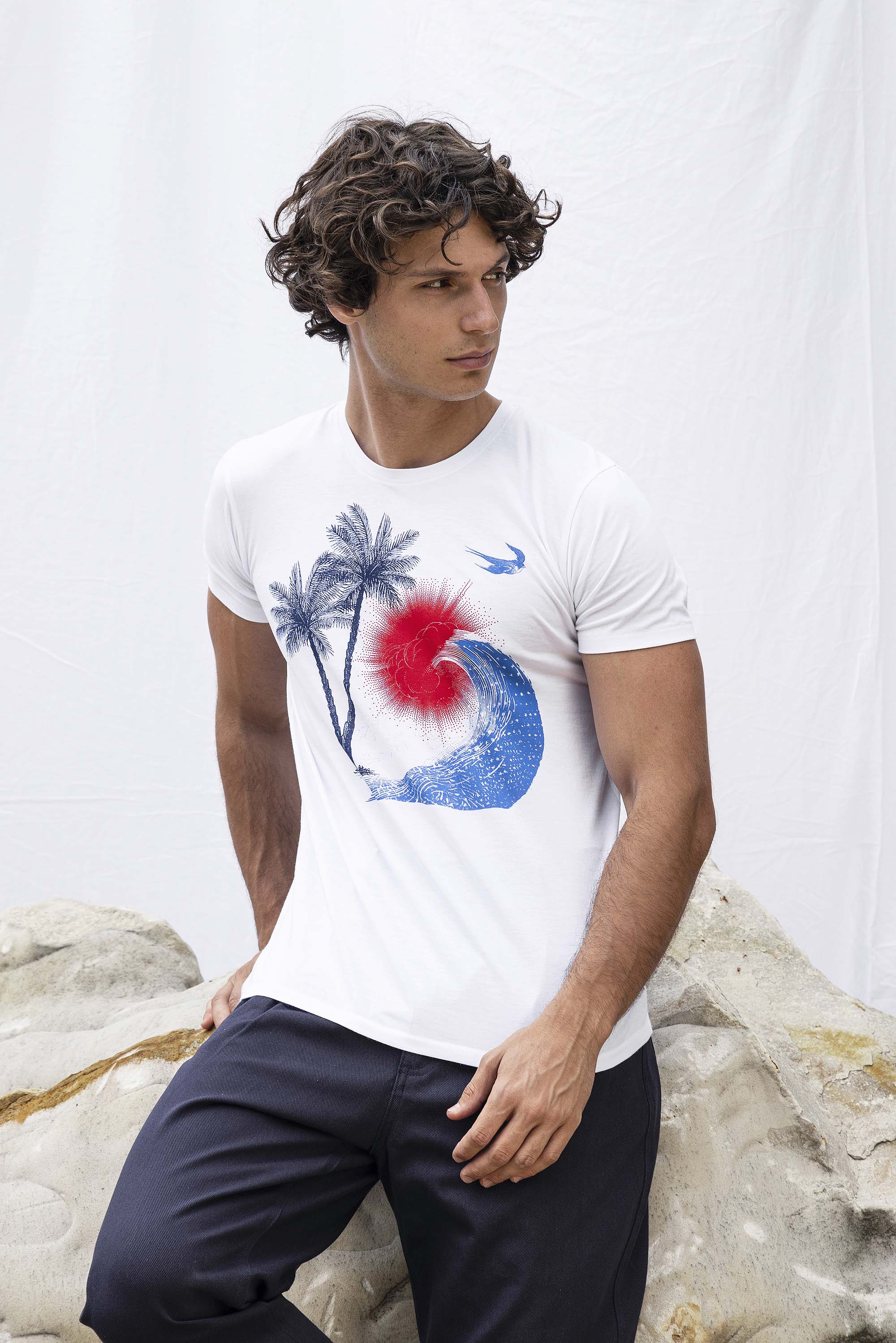 T-Shirt Querido Palmera Blanc jouer la carte de l'originalité avec les t-shirts à message Misericordia