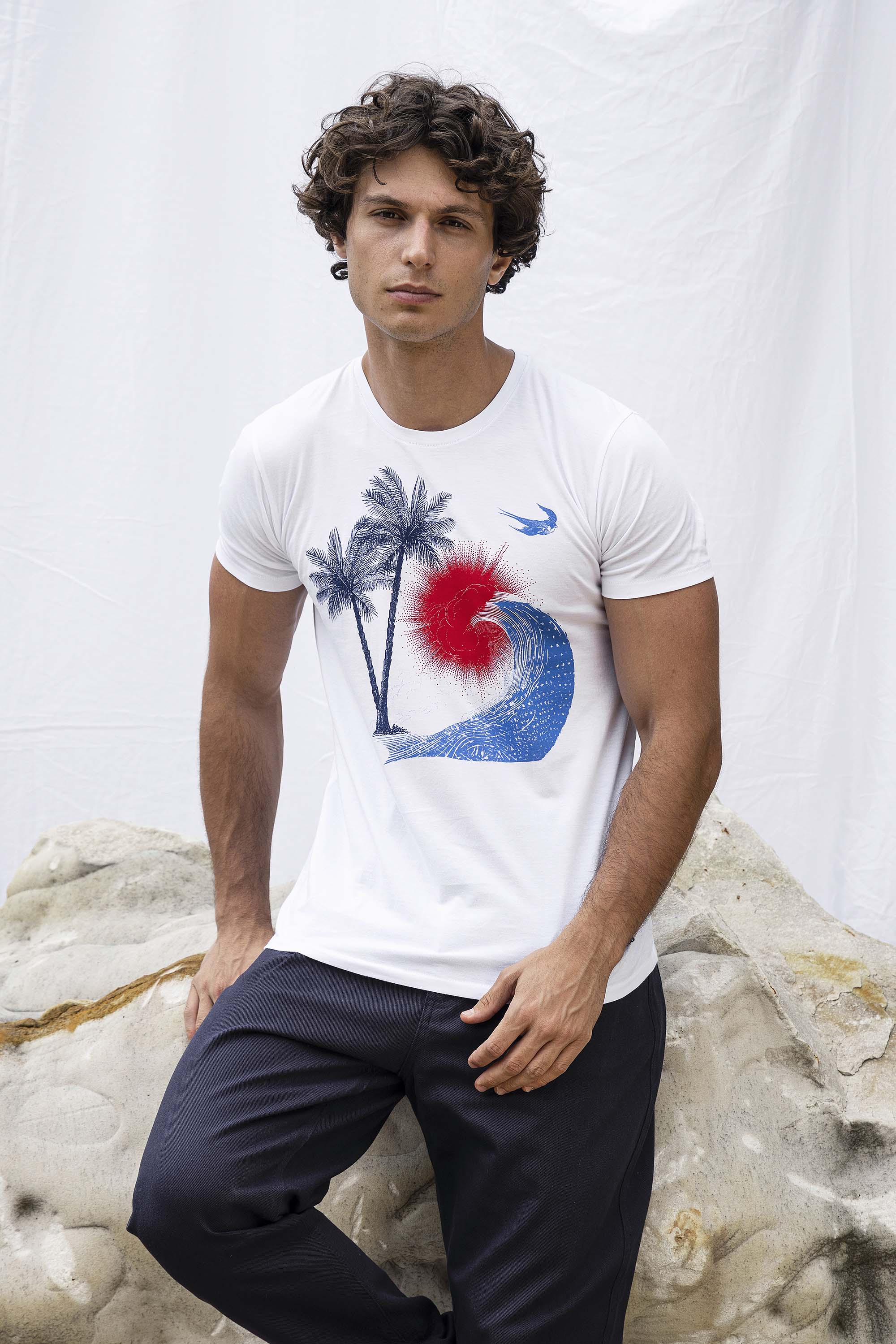 T-Shirt Querido Palmera Blanc jouer la carte de l'originalité avec les t-shirts à message Misericordia