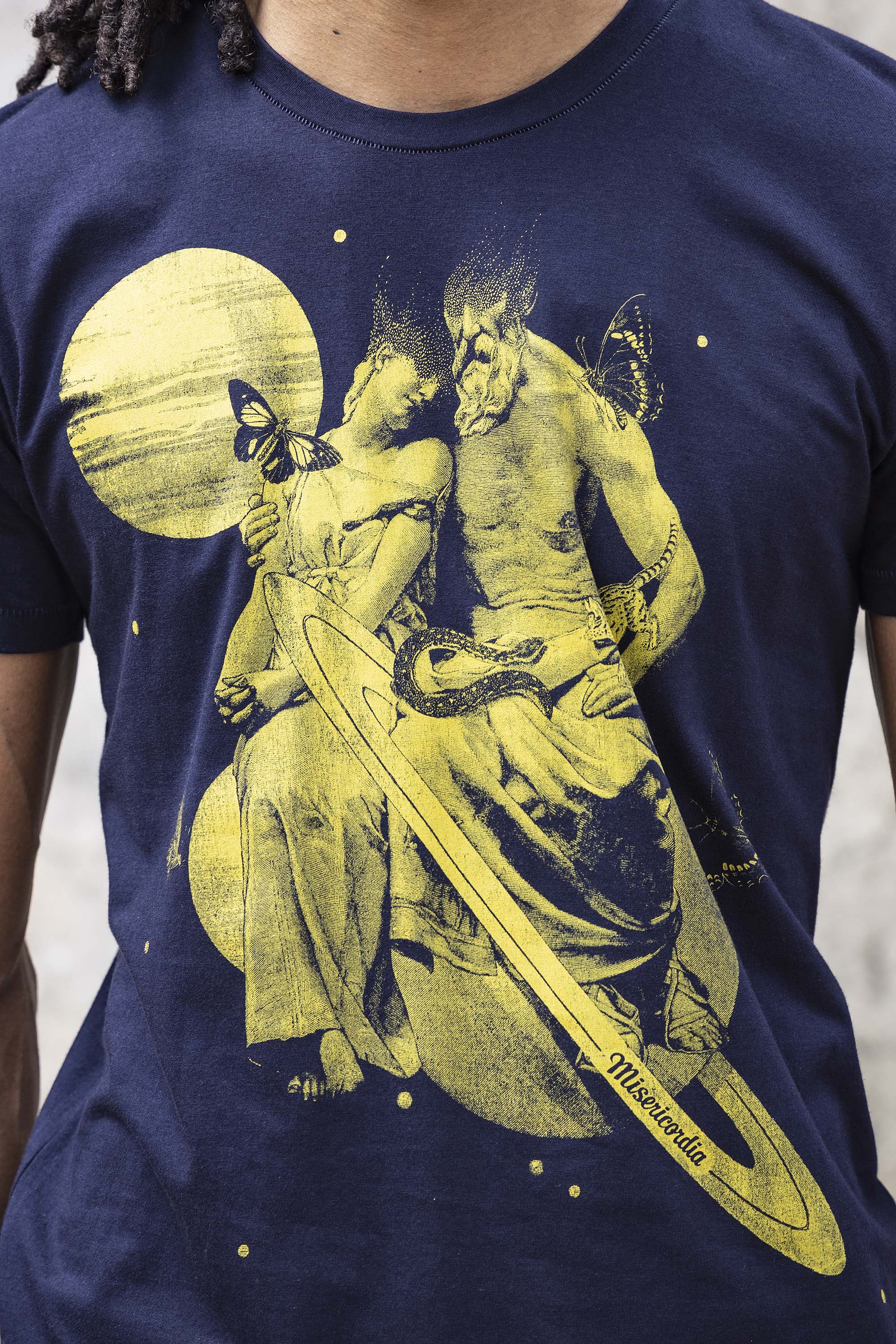 T-Shirt Querido Saturno Bleu marine t-shirts pour homme unis ou imprimés en coton agréable à porter