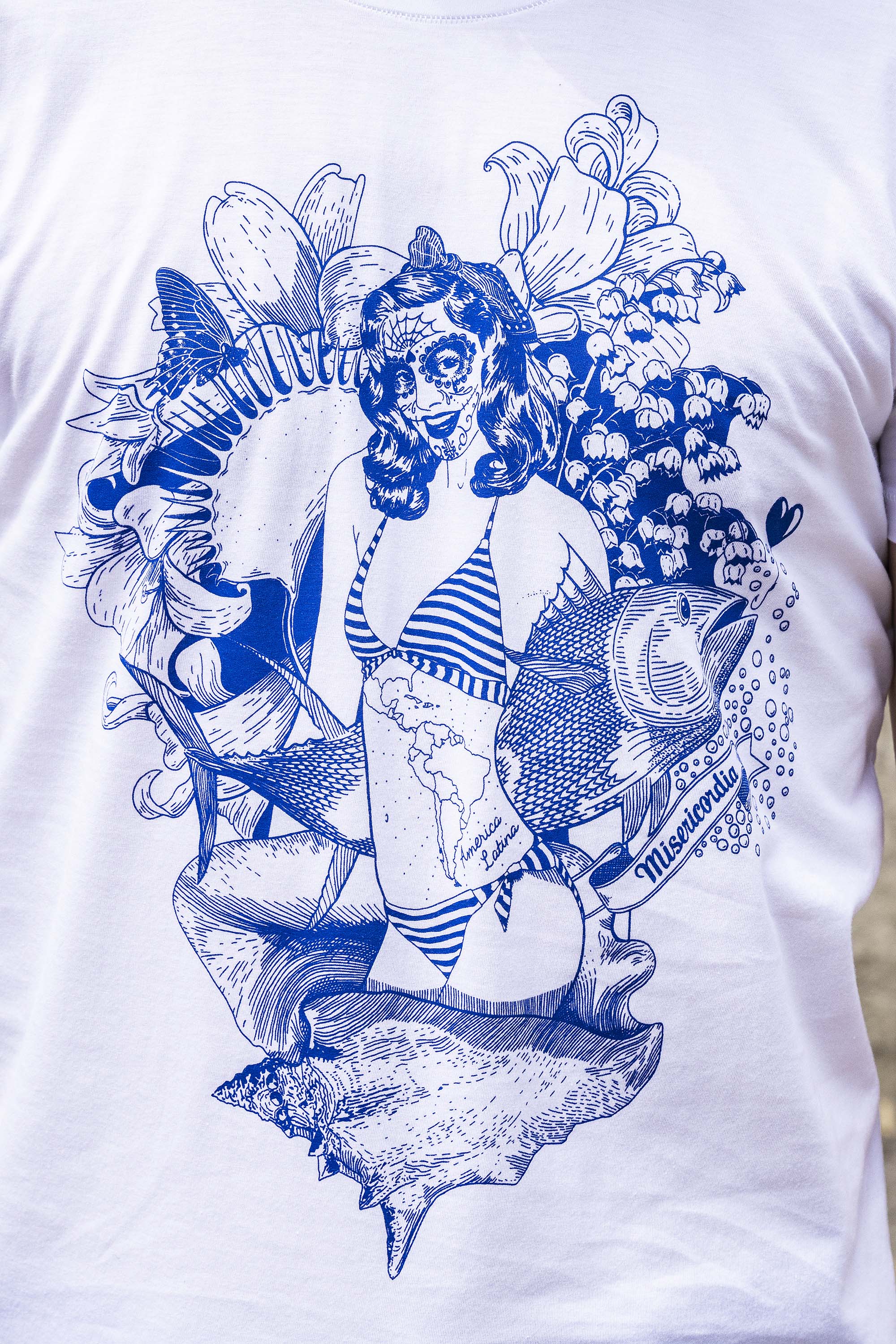 T-Shirt Querido Sirena Blanc t-shirts pour homme unis ou imprimés en coton agréable à porter