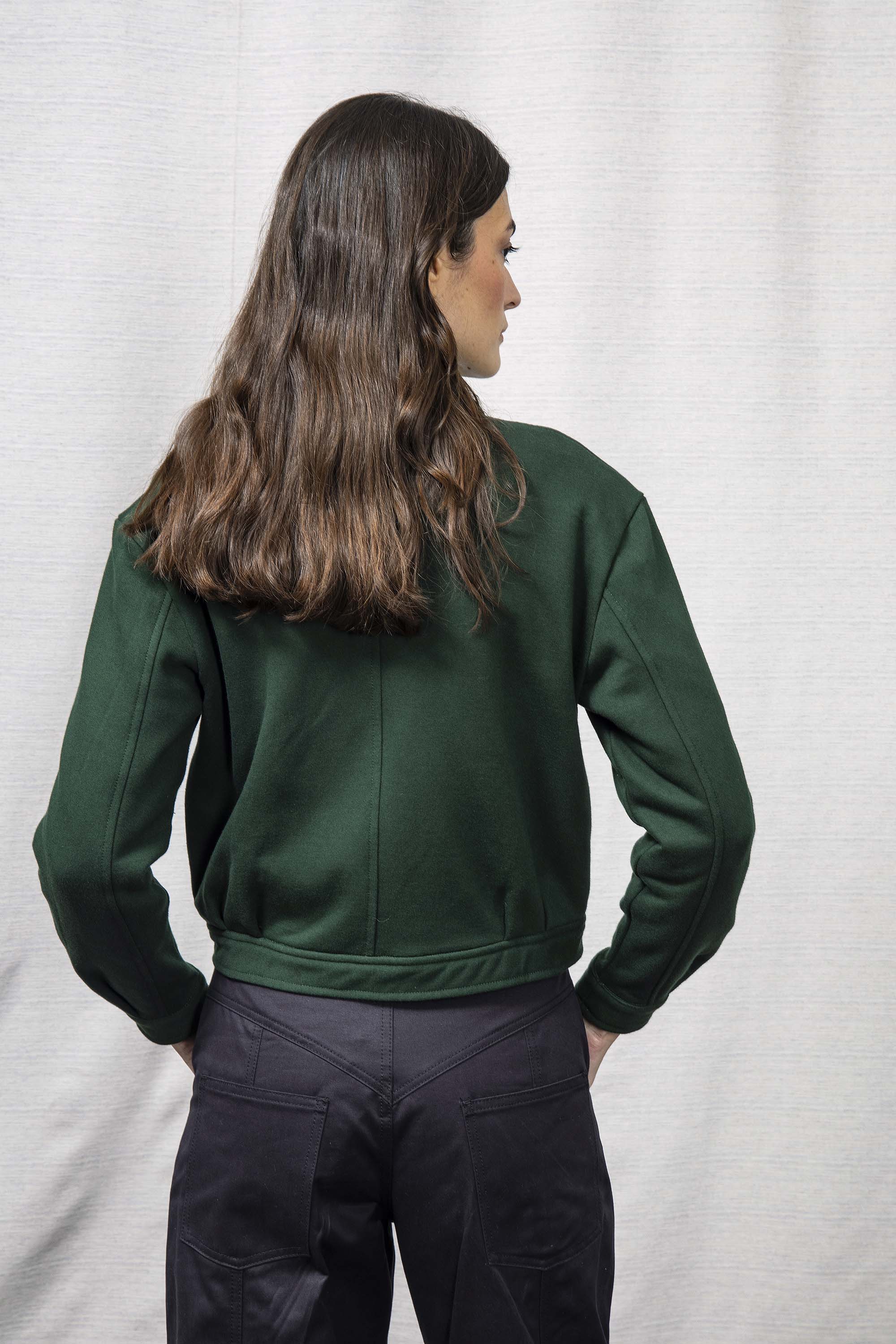 Veste Dione Vert Foncé des broderies et graphismes pour toujours plus de modernité