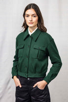 Veste Dione Vert Foncé doux et confortable, cintré, oversize, zippé ou à capuche