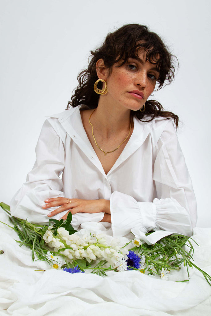 Boucles d'Oreilles Geste Maxi Doré - Judith Benita bijoux dorés ou argentés alliants mode et production locale