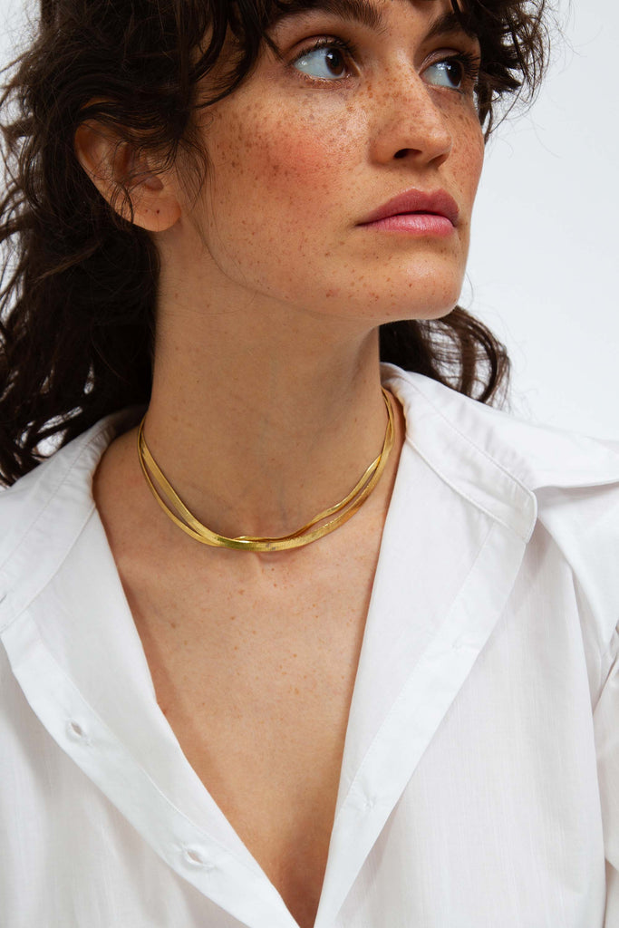 Ras-Le-Cou / Bracelet Geste Maxi Doré - Judith Benita bijoux dorés ou argentés alliants mode et production locale