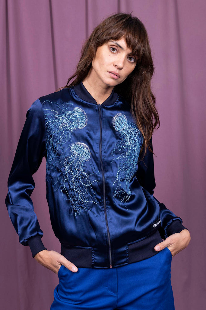 Blouson Paraguas Medusas Bleu Marine esthétique intemporelle et confortable silhouette avec élégance ligne minimaliste