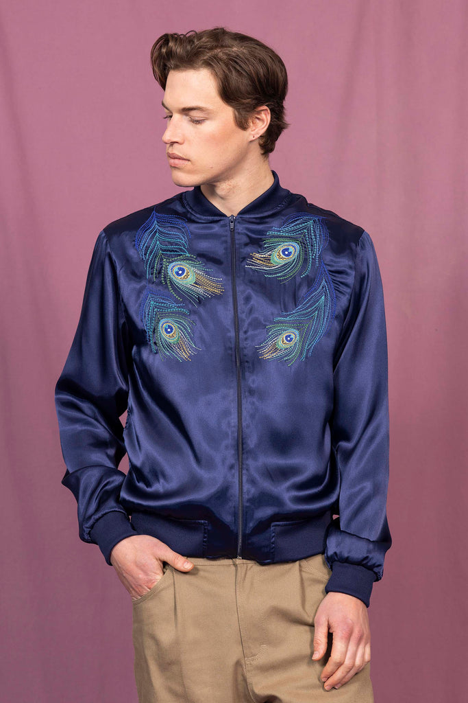 Blouson Paraguas Pavo Real Bleu Marine veste de sport pour dynamiser une tenue décontractée