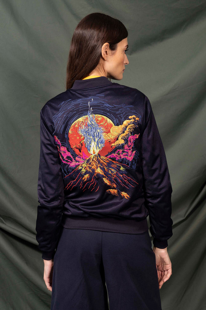 Blouson Paraguas Volcano Bleu Marine esthétique intemporelle et confortable silhouette avec élégance ligne minimaliste