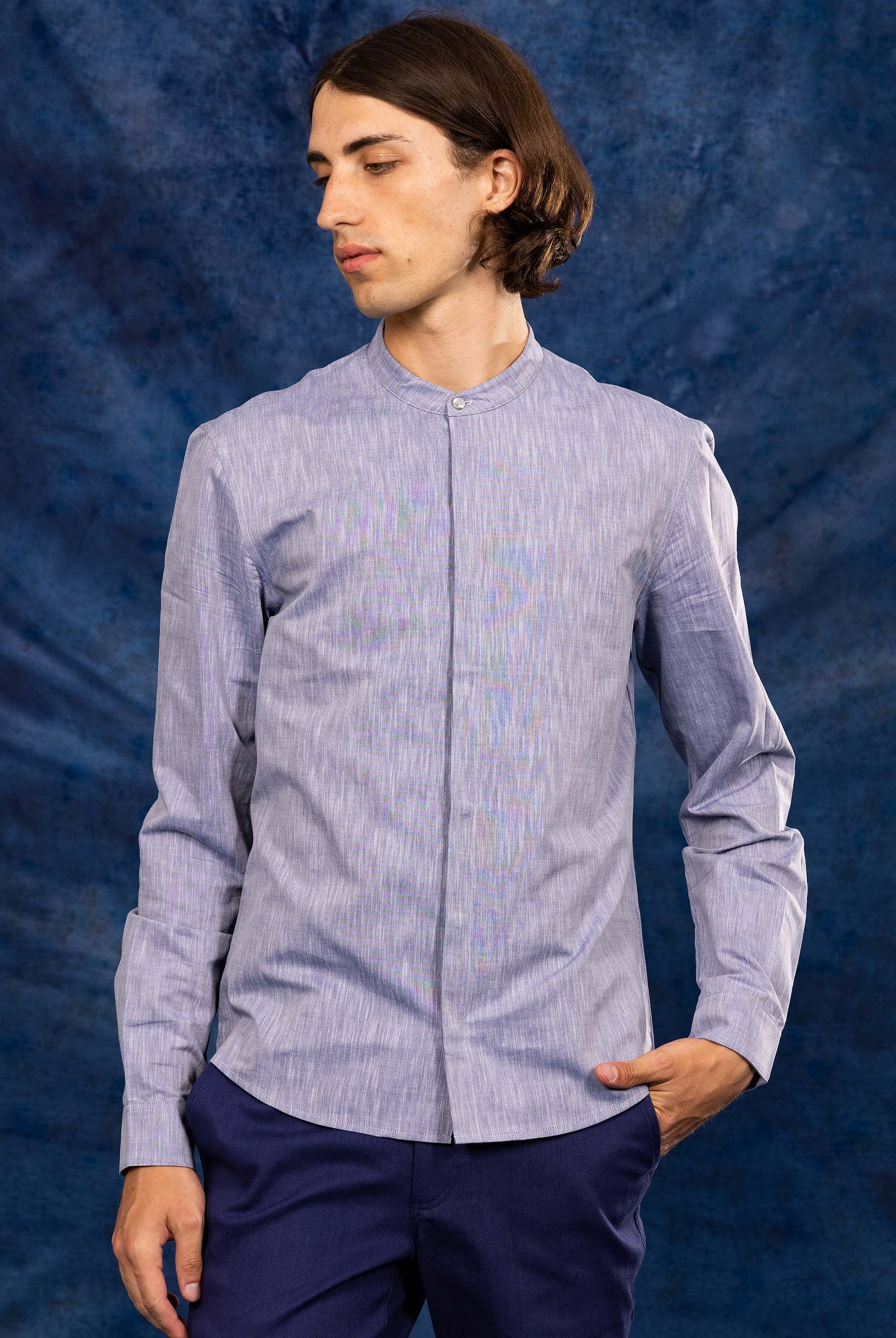 Chemise Academia Bleu chemise à l'esprit classique, simple et élégant