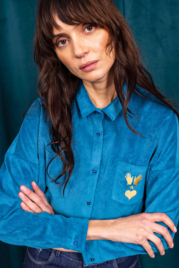 Chemise Alanis Bleu méditerranée classique intemporel, futur partenaire de votre jean