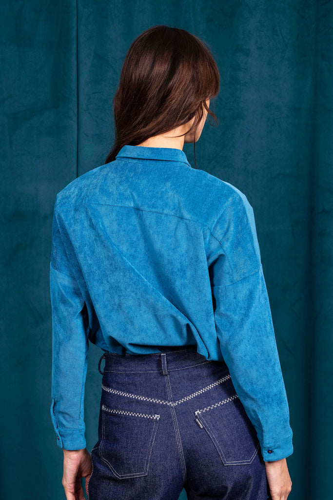 Chemise Alanis Bleu méditerranée classique intemporel, futur partenaire de votre jean