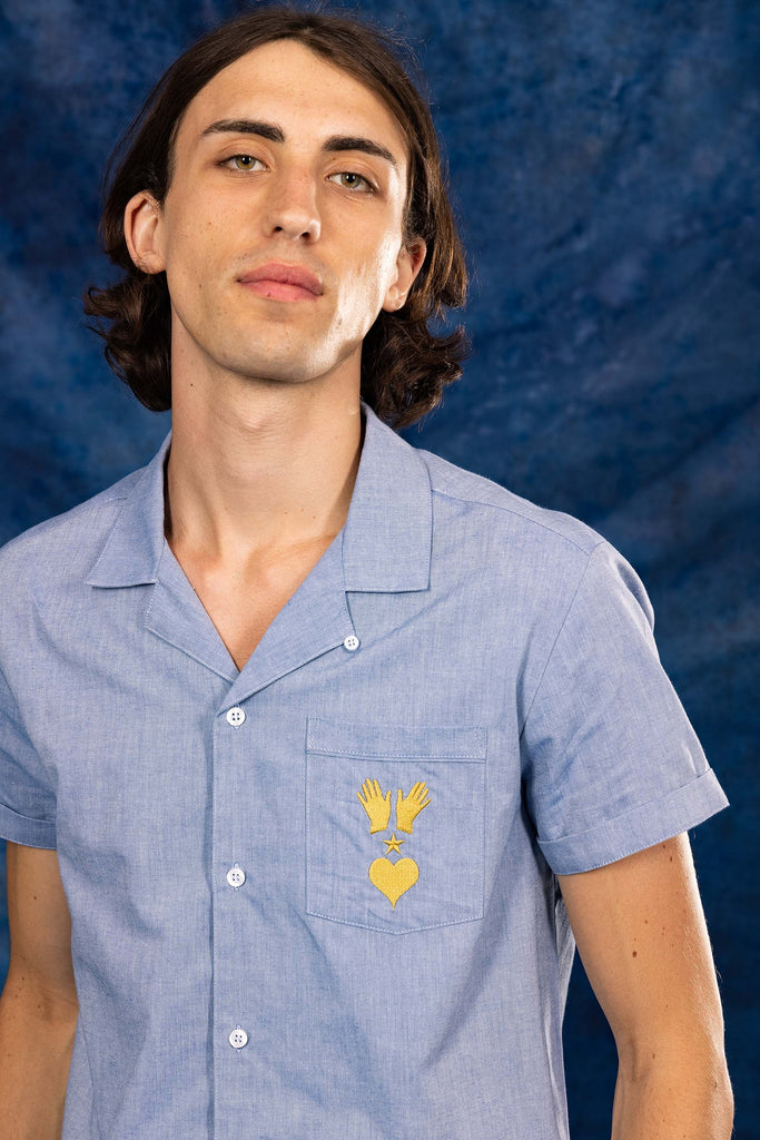 Chemise Fidel Bleu Délavé chemises pour hommes adaptées à la vie de tous les jours