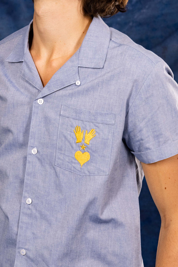 Chemise Fidel Bleu Délavé chemise à l'esprit classique, simple et élégant