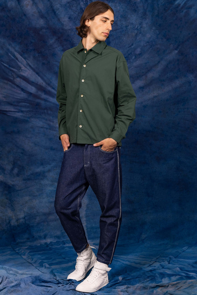 Chemise Lorenzo Vert Foncé chemise homme aux lignes délicates, élégance assurée