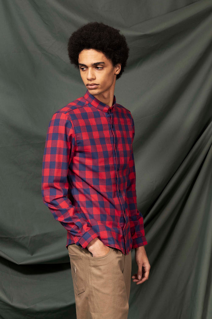 Chemise Piloto Rouge Et Bleu Marine chemise homme aux lignes délicates, élégance assurée