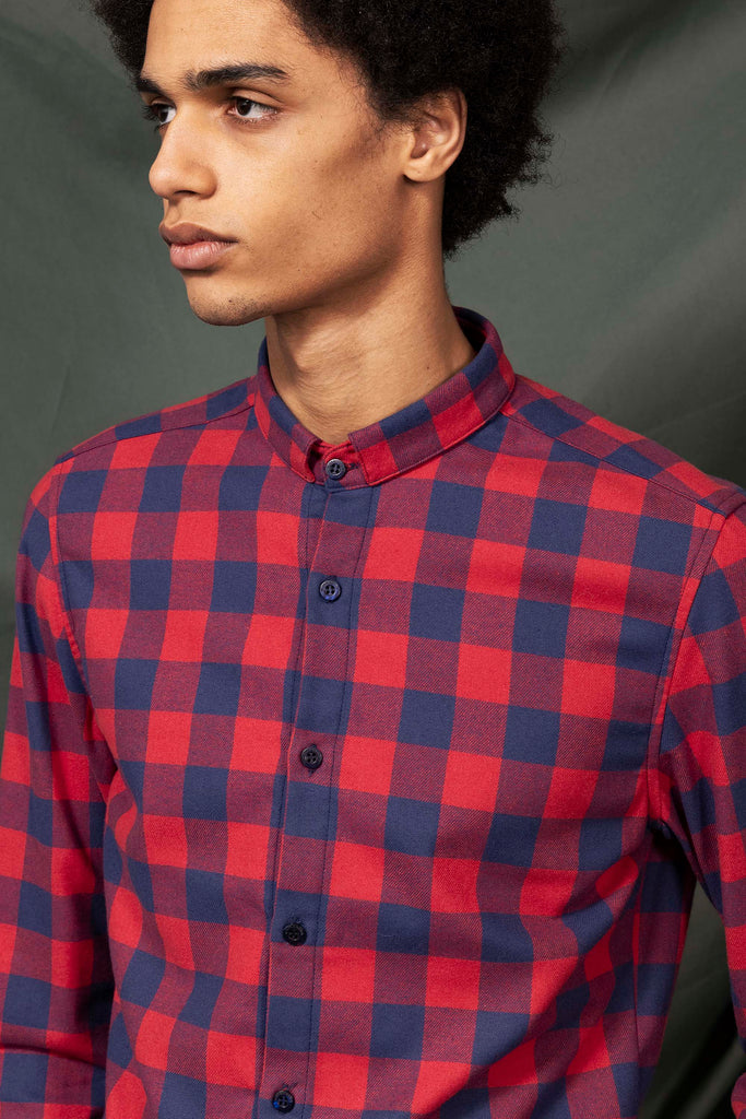 Chemise Piloto Rouge Et Bleu Marine chemises pour hommes adaptées à la vie de tous les jours