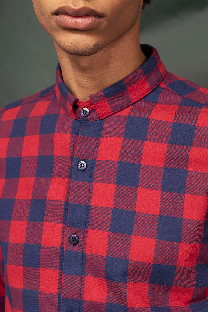 Chemise Piloto Rouge Et Bleu Marine chemises pour hommes adaptées à la vie de tous les jours