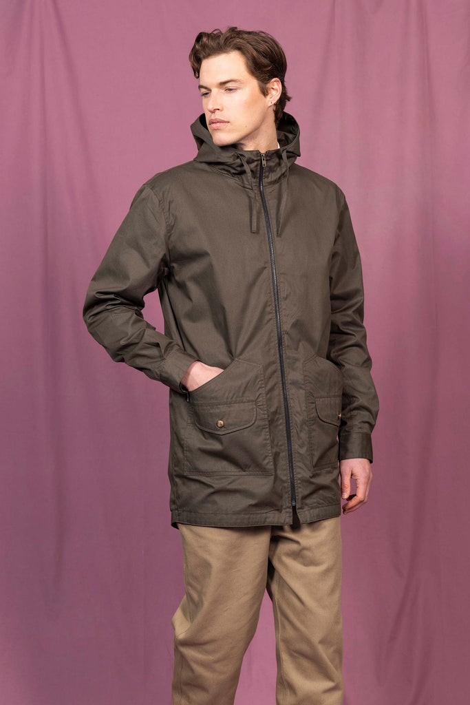 Manteau Ivan Kaki Foncé véritable pièce maîtresse d'un look réussi
