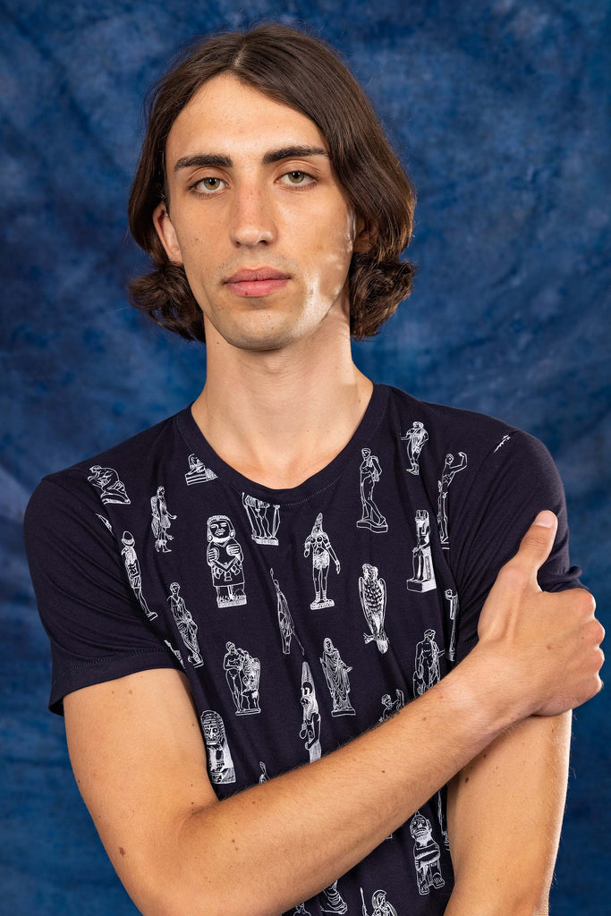 Tee-Shirt Querido Mitologia Bleu Marine t-shirts manches courtes, 100% coton naturel, toucher agréable