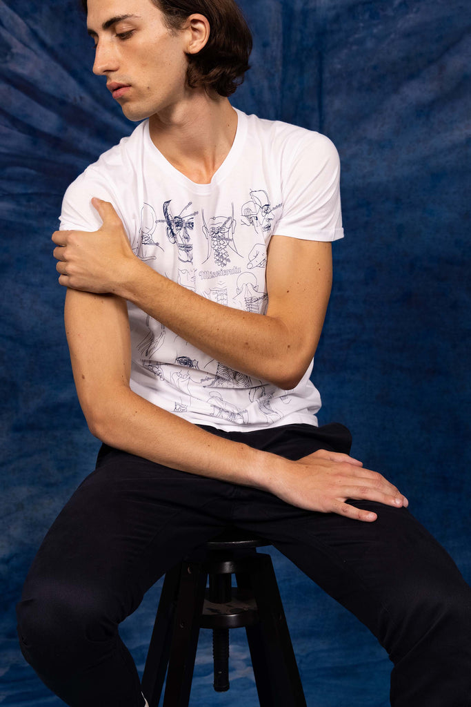 Tee-Shirt Querido Infiltracion Blanc t-shirts pour homme unis ou imprimés en coton agréable à porter