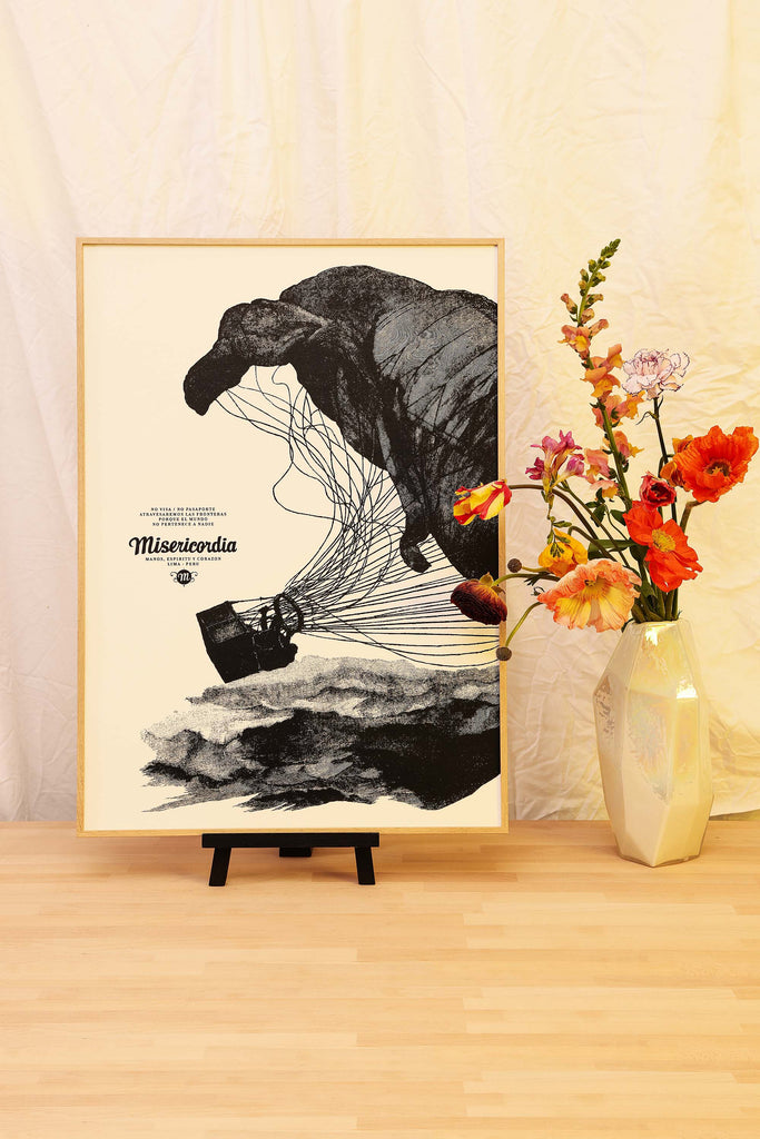 Sérigraphie édition limitée - Dirigible - 50x70cm idée cadeau éthique faire plaisir