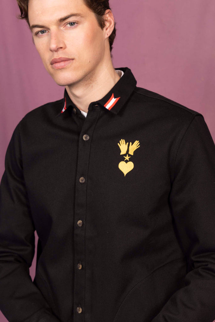 Surchemise Fontanero Aves Noir chemise homme raffinée pour un style charmant