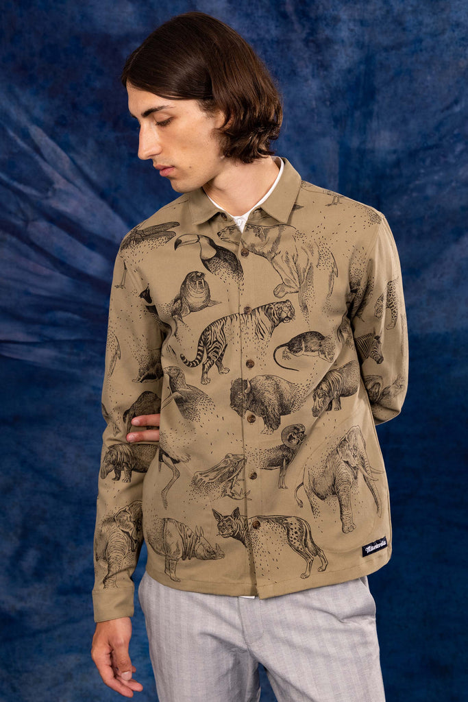 Surchemise Fontanero Desaparicion Beige chemises pour hommes adaptées à la vie de tous les jours