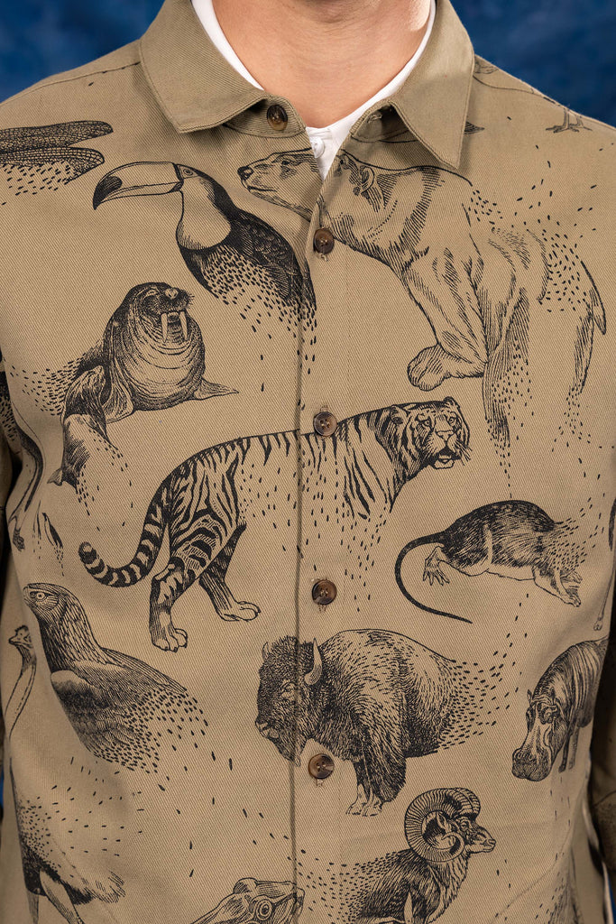 Surchemise Fontanero Desaparicion Beige chemises pour hommes adaptées à la vie de tous les jours