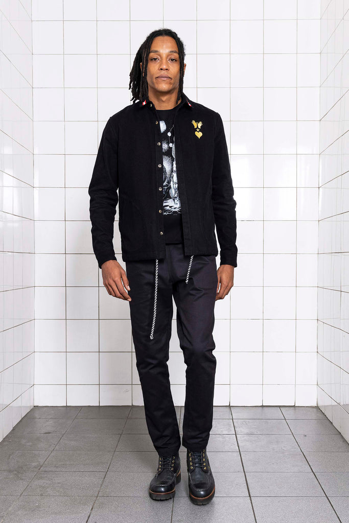 Surchemise Fontanero Noir slim fit, ajustée, chic et élégante, chemise mode fashion commerce équitable