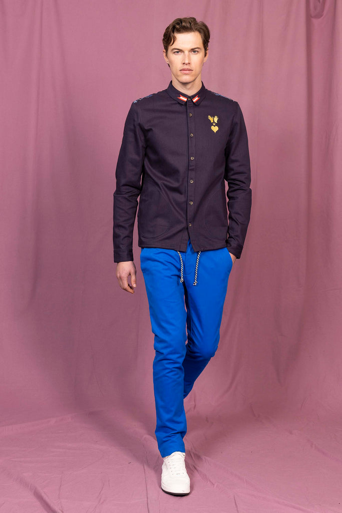 Surchemise Fontanero Rayo Bleu Marine chemise homme raffinée pour un style charmant