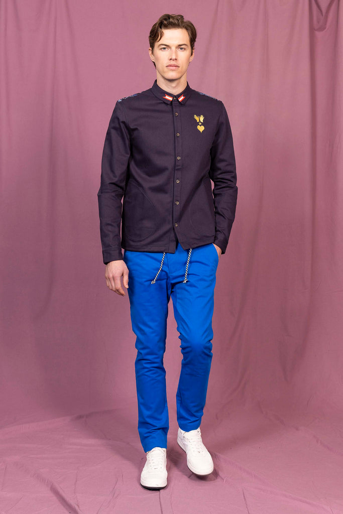Surchemise Fontanero Rayo Bleu Marine chemise à l'esprit classique, simple et élégant