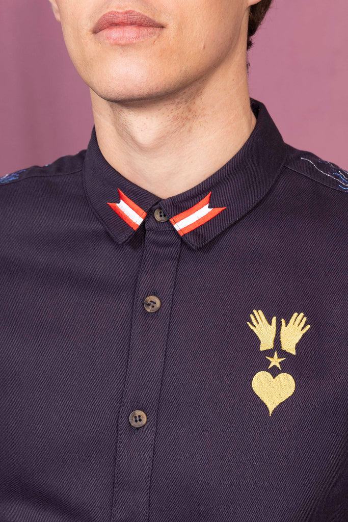 Surchemise Fontanero Rayo Bleu Marine chemises pour hommes adaptées à la vie de tous les jours