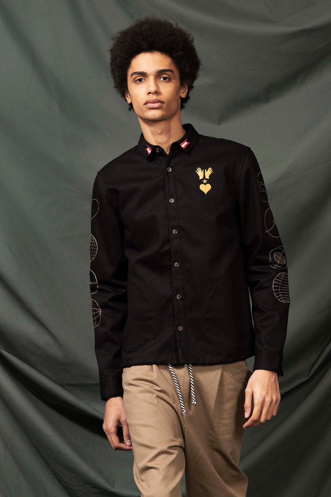 Surchemise Fontanero Rotacion Noir chemise homme aux lignes délicates, élégance assurée