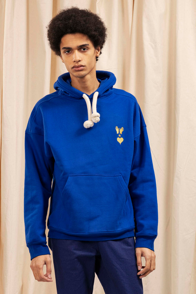 Sweatshirt Sebastian Manos Bleu Saphir Des sweatshirts homme aussi bien coupés que confortables