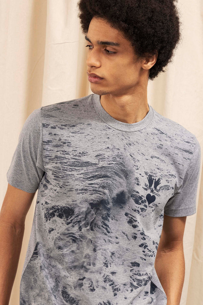 T-Shirt Mario Ultima Ola Gris t-shirts manches courtes, 100% coton naturel, toucher agréable