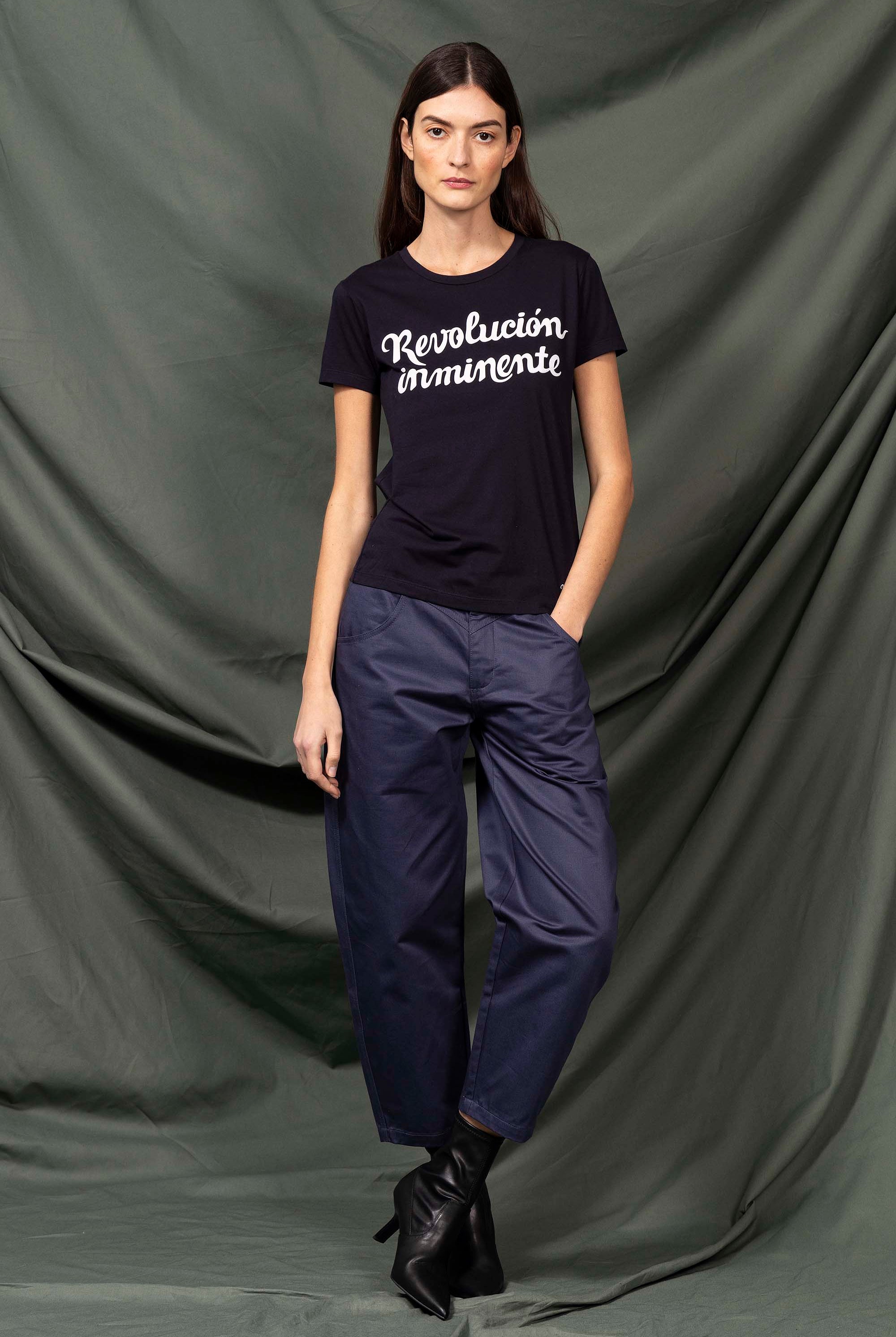 T-Shirt Medallon Revolucion Inminente Bleu Marine allure féminine et sportswear pour un look de ville