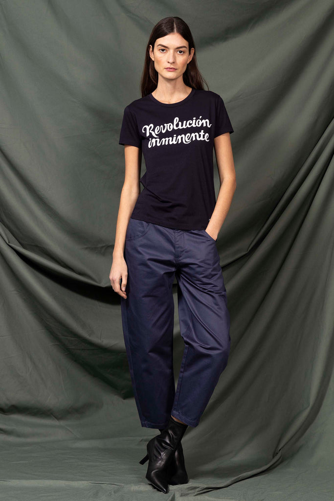 T-Shirt Medallon Revolucion Inminente Bleu Marine t-shirts femme décontractés et sophistiqués