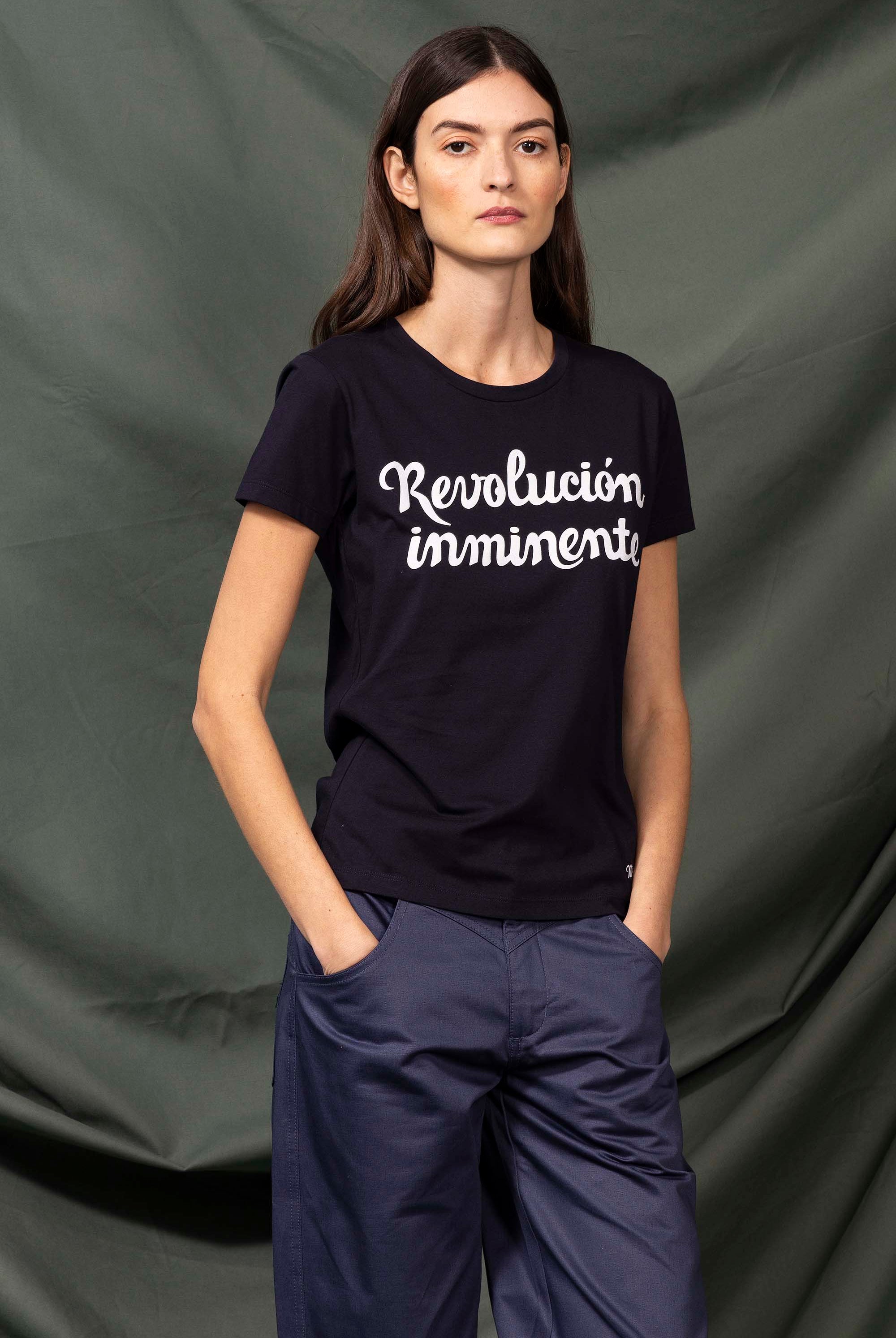 T-Shirt Medallon Revolucion Inminente Bleu Marine allure féminine et sportswear pour un look de ville
