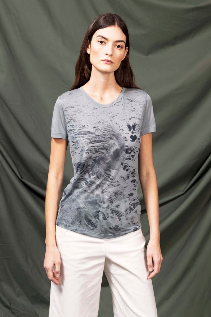T-Shirt Medallon Ultima Ola Bleu Fjord modèles de t-shirts femme pour le quotidien, les vacances ou les week-end