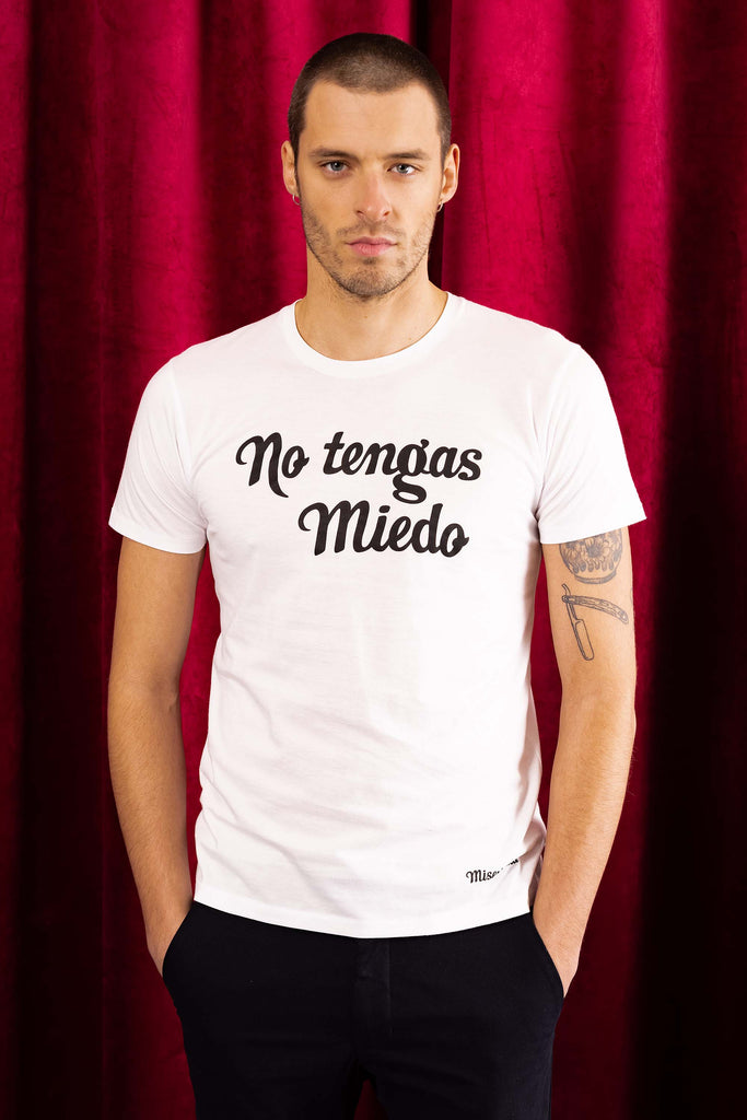 T-Shirt Querido No tengas Miedo Blanc t-shirts pour homme simples, polyvalents pour toutes les occasions