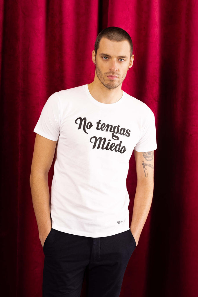 T-Shirt Querido No tengas Miedo Blanc t-shirts pour homme simples, polyvalents pour toutes les occasions