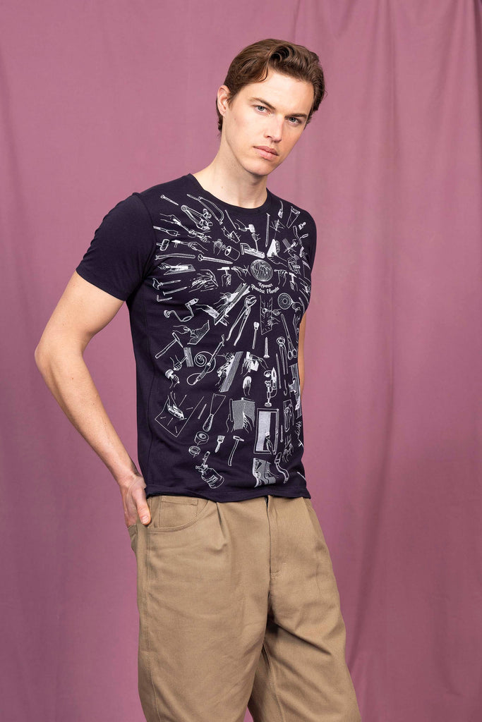 T-Shirt Querido Reparar Bleu Marine t-shirts manches courtes, 100% coton naturel, toucher agréable