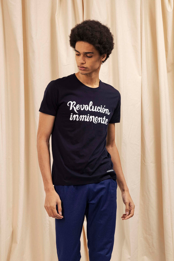 T-Shirt Querido Revolucion Inminente Bleu Marine t-shirts pour homme unis ou imprimés en coton agréable à porter